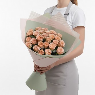 25 роз капучино