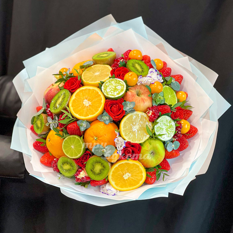 Фруктовый букет на 23 февраля (вид сверху)